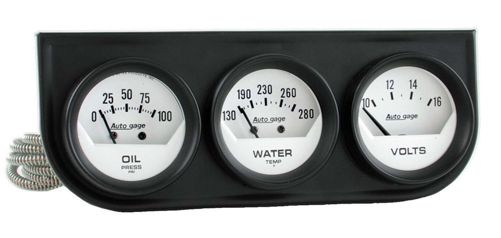Autometer - 2-1/16in Oil/Volt/Water Short Sweep Console