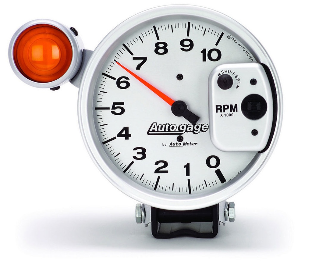 Autometer - 5in Auto Gauge Tach -10K Silver Face