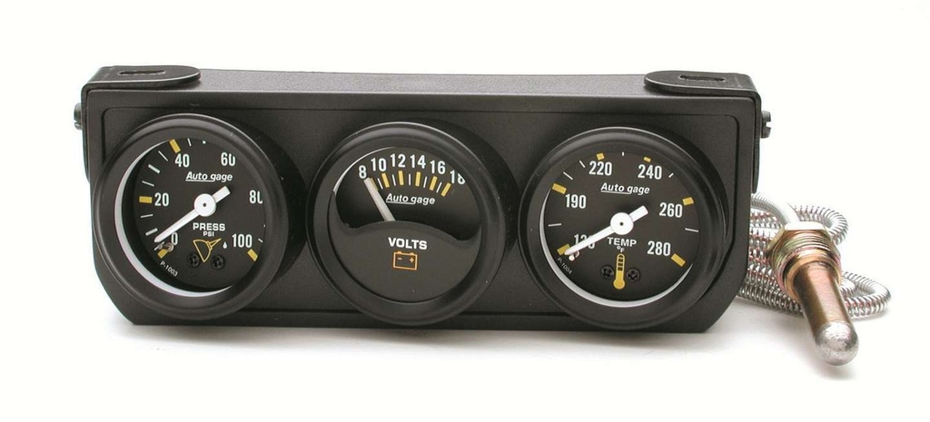Autometer - 1-1/2in Blk Mech Gauge Panel