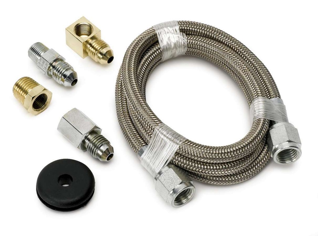 Autometer - 3 Ft Braided Stl Line Ki