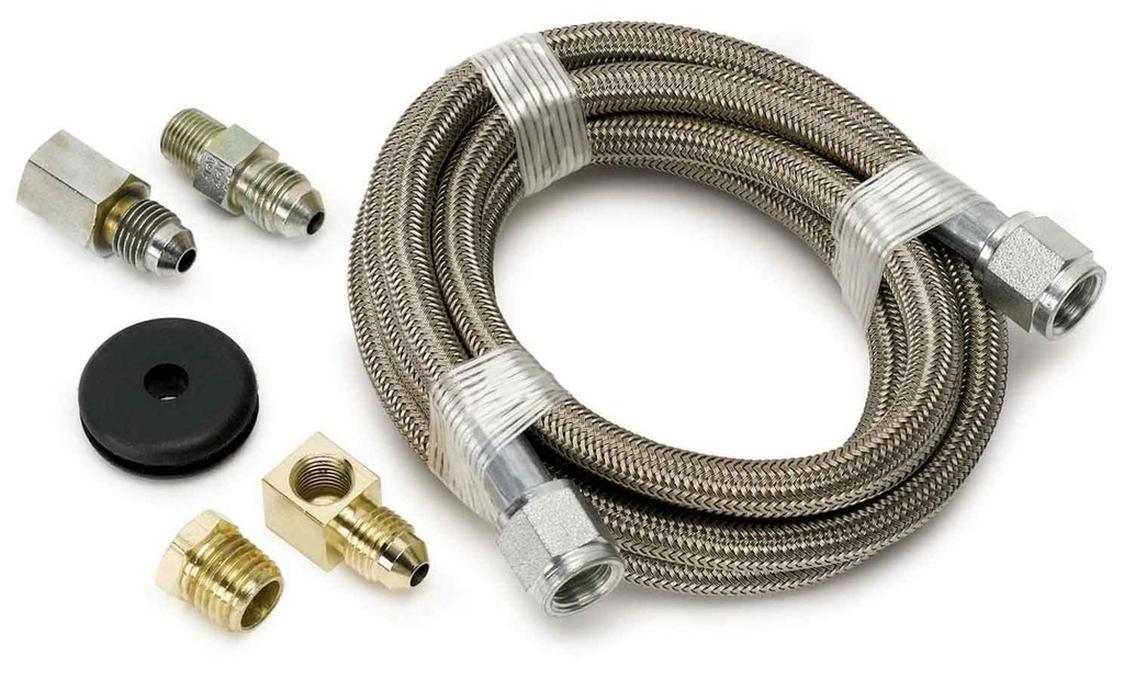 Autometer - 6 Ft Braided Stl Line Ki