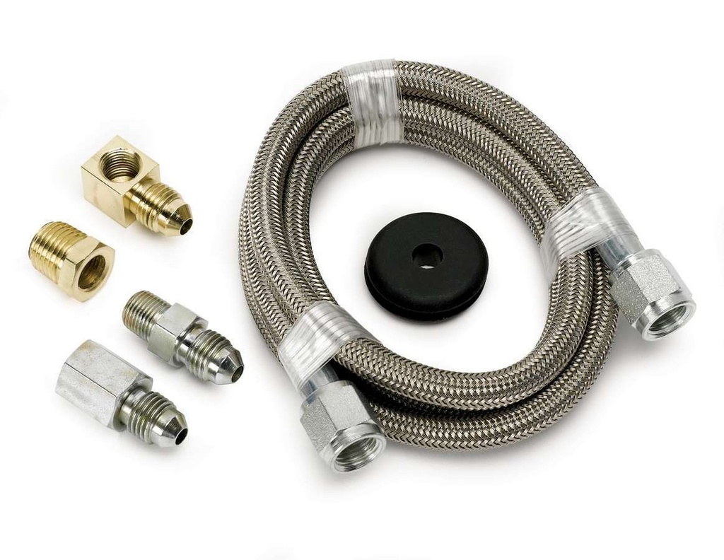 Autometer - 4 Ft Braided Stl Line Ki