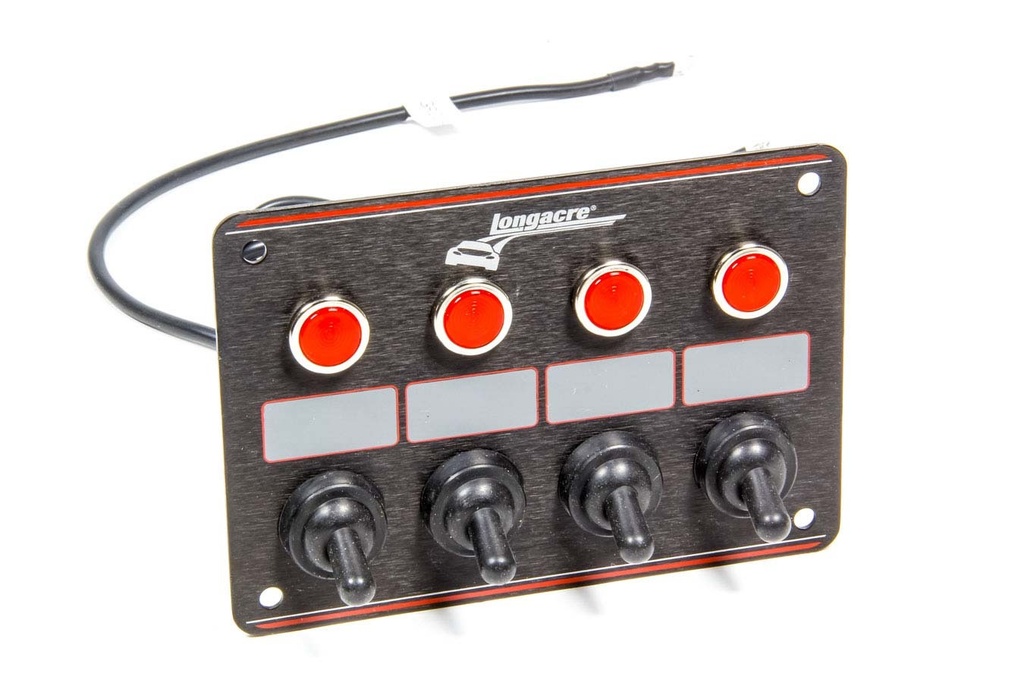 Longacre - Accessory Panel Black 4 Switch w/Pilot Light