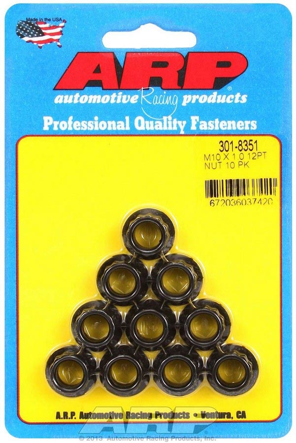 [ARP301-8351] ARP - 10mm X 1.0 12pt Nut Kit 10pk