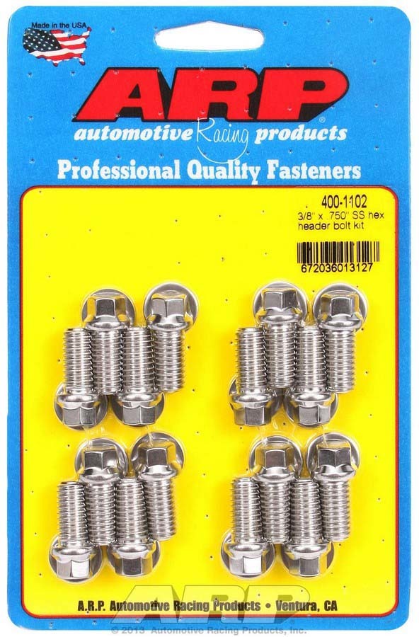 [ARP400-1102] ARP - S/S Header Bolt Kit - 3/8 x .750 UHL (16)