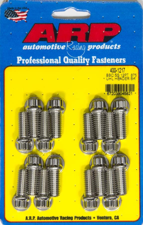 [ARP400-1217] ARP - Header Bolt Kit - 12pt. 3/8 x .875 UHL (16)