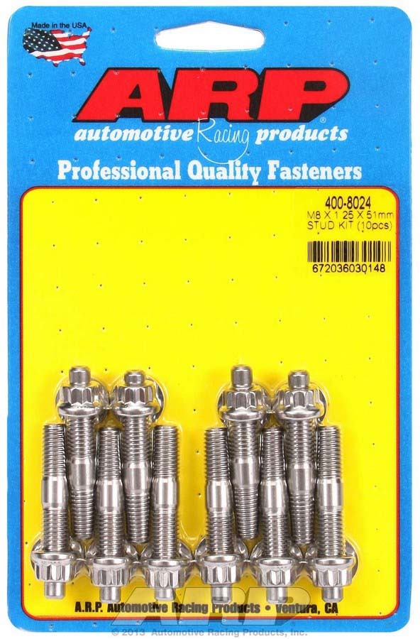 [ARP400-8024] Arp - S/S Stud Kit - (10) M8 X 1.25In X 51Mm