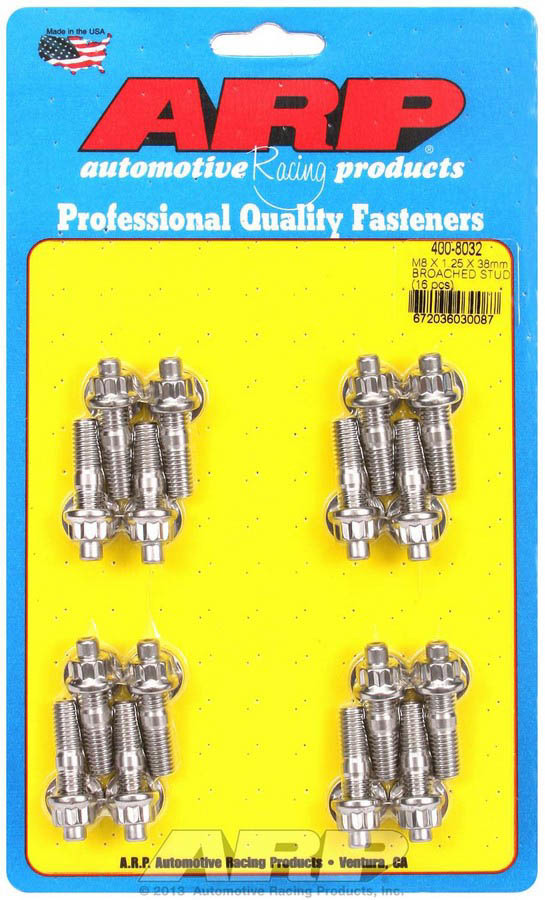 [ARP400-8032] ARP - S/S Stud & Nut Kit (16) 8mm x 1.25in x 38mm