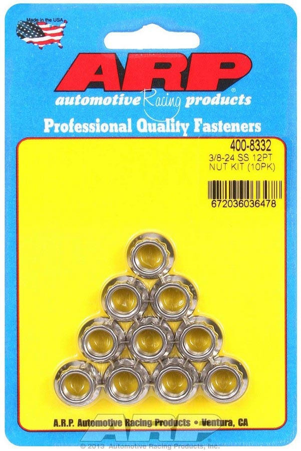 [ARP400-8332] ARP - S/S 12pt. Nuts - 3/8-24 (10)
