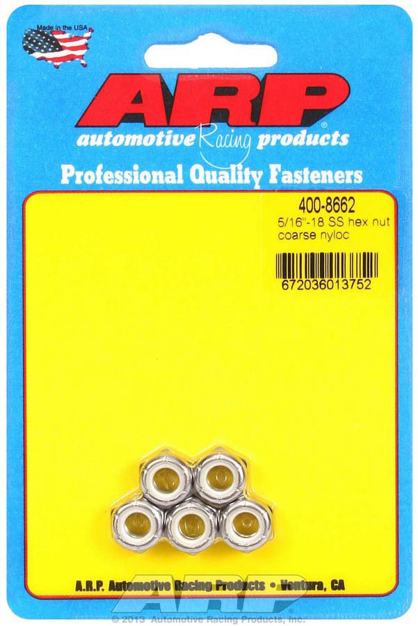 [ARP400-8662] ARP - S/S Hex Nyloc Nuts 5/16-18 (5)