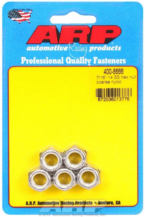 [ARP400-8666] ARP - S/S Hex Nyloc Nuts 7/16-14 (5)
