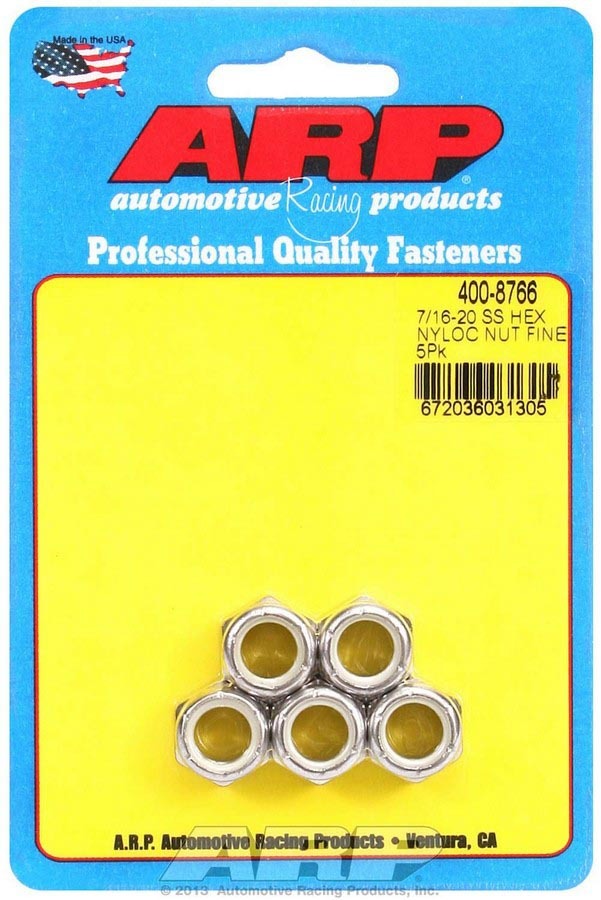 [ARP400-8766] ARP - S/S 6pt. Fine Nyloc Nuts - 7/16-20 (5)