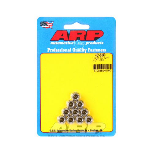 [ARP401-8340] ARP - 1/4-20 SS 12pt Nut Kit (10pk)