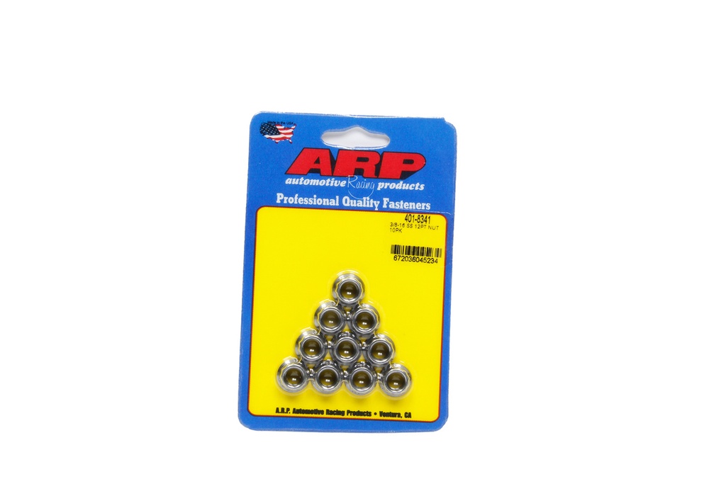 [ARP401-8341] ARP - 3/8-16 Ss 12pt Nut Kit 10pk