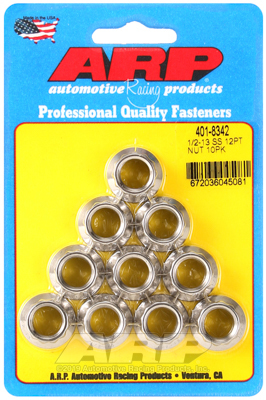 [ARP401-8342] ARP - 1/2-13 SS 12pt Nut Kit 10pk