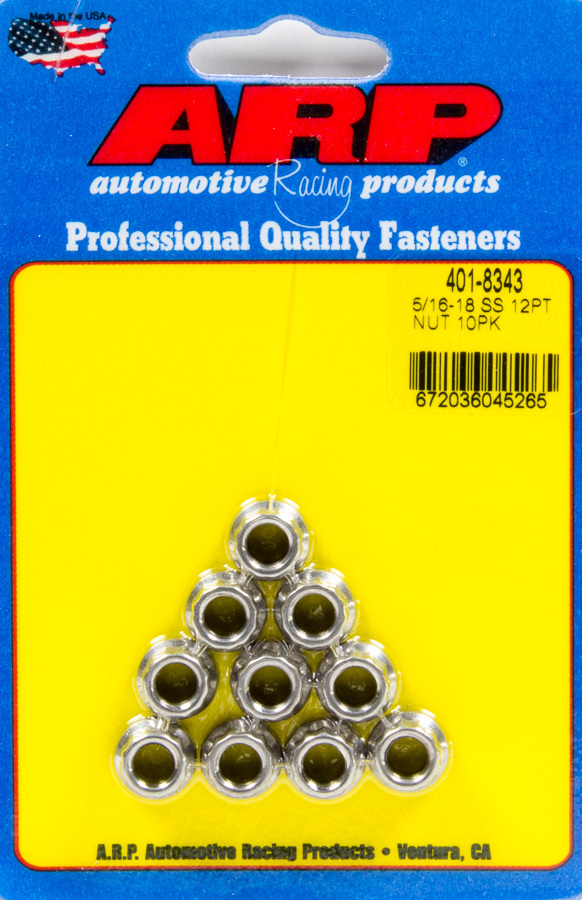 [ARP401-8343] ARP - S/S 12pt. Nut - 5/16-18 10pk