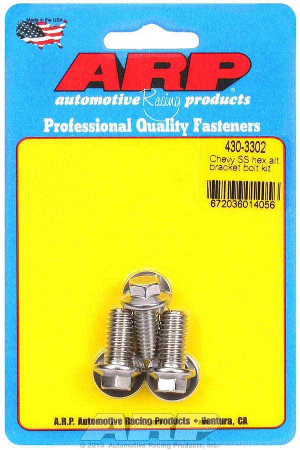 [ARP430-3302] Arp - S/S Chevy Alternator Bracket Bolt Kit 6pt.