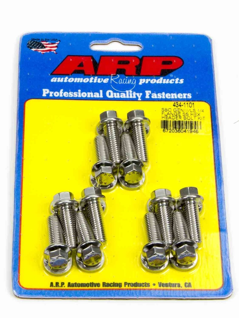 [ARP434-1101] ARP - S/S Header Bolt Kit - 6pt. GM LS