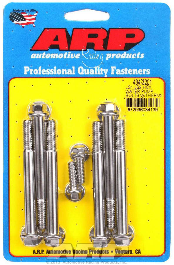 [ARP434-3201] Arp - S/S W/P & Thermostat Hsg Bolt Kit - 6pt. Ls1/Ls2