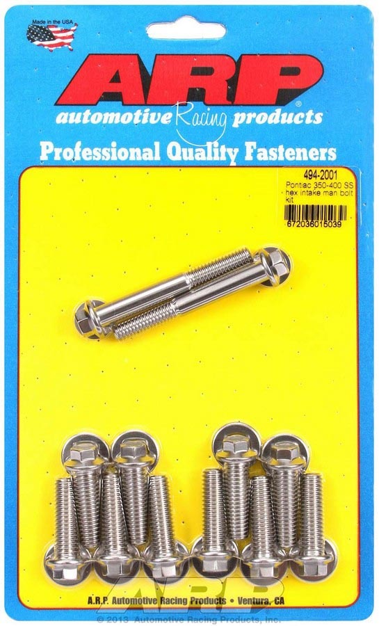 [ARP494-2001] ARP - Pontiac S/S Intake Bolt Kit 6pt