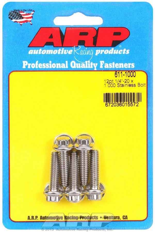 [ARP611-1000] ARP - S/S Bolt Kit - 12pt. (5) 1/4-20 x 1.000