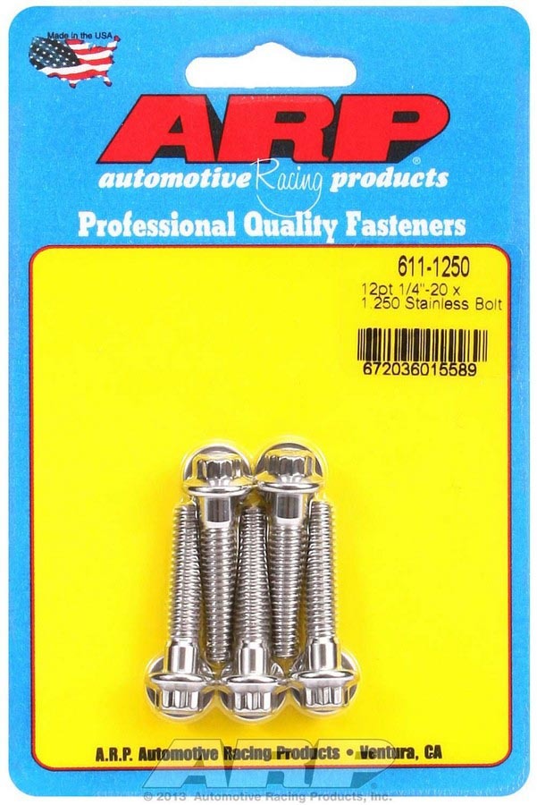 [ARP611-1250] ARP - S/S Bolt Kit - 12pt. (5) 1/4-20 x 1.250