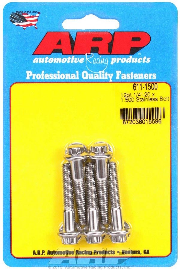 [ARP611-1500] ARP - S/S Bolt Kit - 12pt. (5) 1/4-20 x 1.500