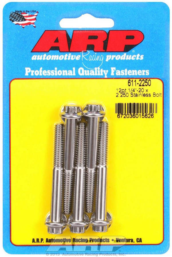 [ARP611-2250] ARP - S/S Bolt Kit - 12pt. (5) 1/4-20 x 2.250