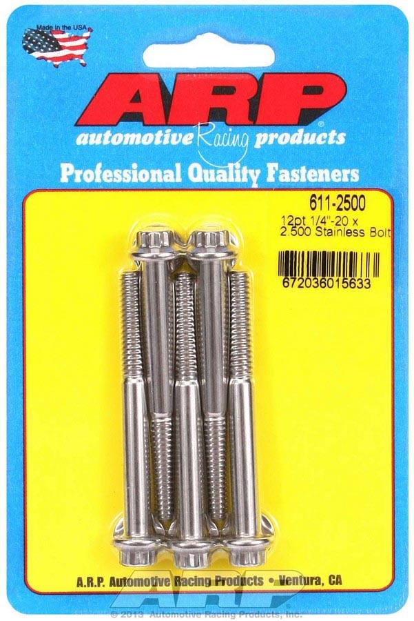 [ARP611-2500] ARP - S/S Bolt Kit - 12pt. (5) 1/4-20 x 2.500