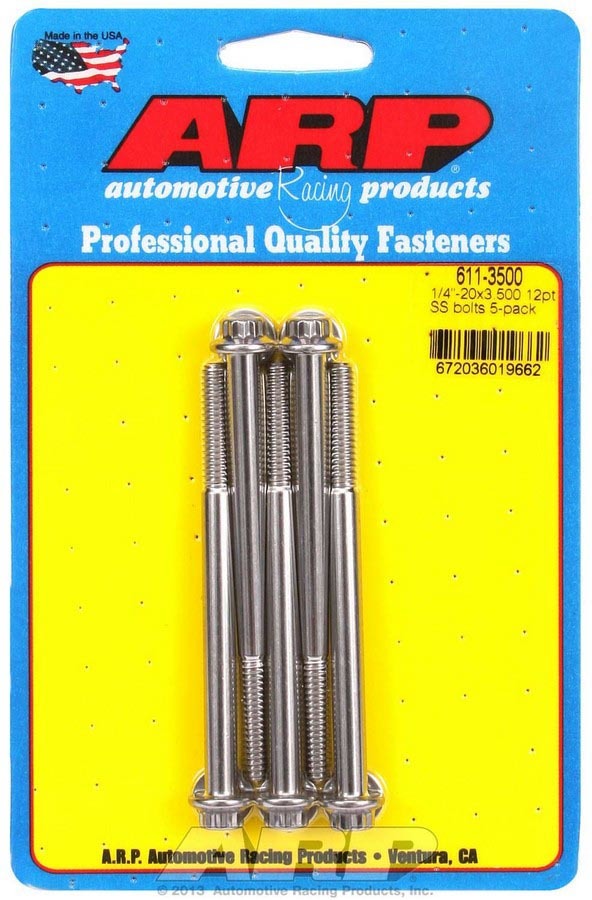 [ARP611-3500] ARP - S/S Bolt Kit - 12pt. (5) 1/4-20 x 3.500
