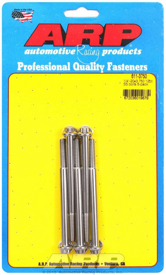 [ARP611-3750] Arp - S/S Bolt Kit - 12Pt. (5) 1/4-20 X 3.750