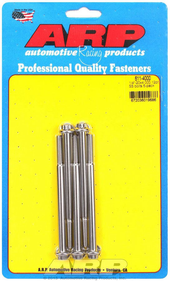 [ARP611-4000] ARP - S/S Bolt Kit - 12pt. (5) 1/4-20 x 4.000