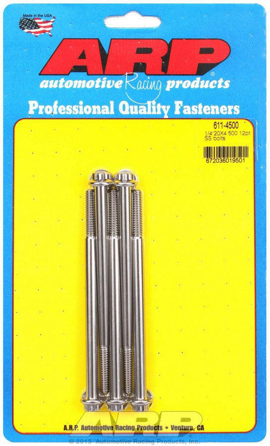 [ARP611-4500] Arp - S/S Bolt Kit - 12pt. (5) 1/4-20 x 4.500