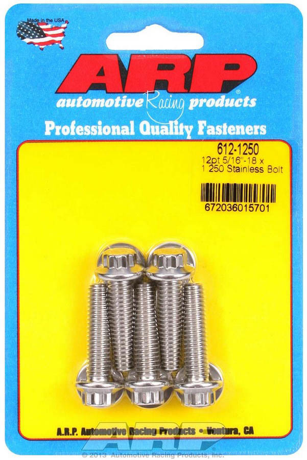 [ARP612-1250] ARP - S/S Bolt Kit - 12pt. (5) 5/16-18 x 1.250