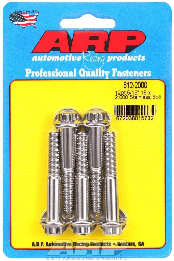 [ARP612-2000] ARP - S/S Bolt Kit - 12pt. (5) 5/16-18 x 2.000