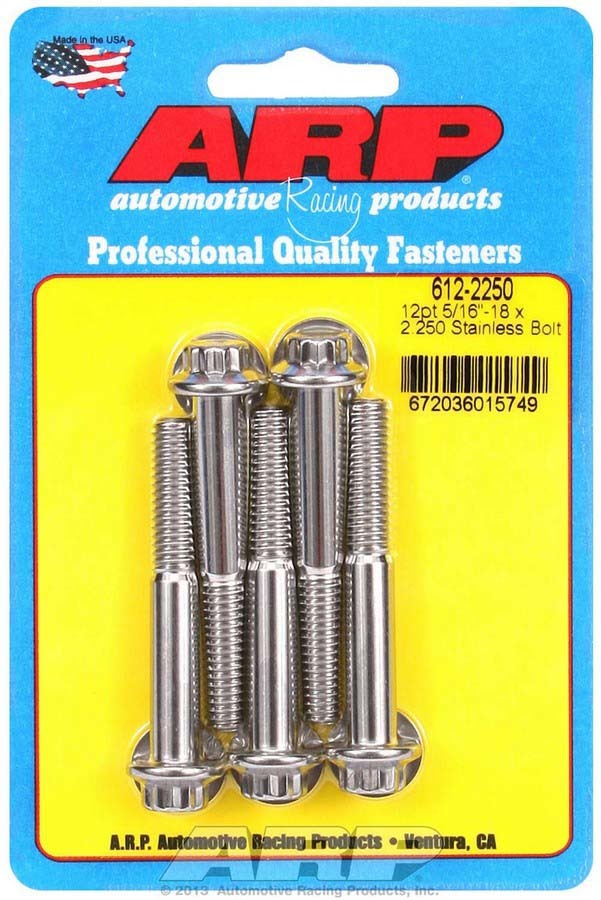 [ARP612-2250] ARP - S/S Bolt Kit - 12pt. (5) 5/16-18 x 2.250
