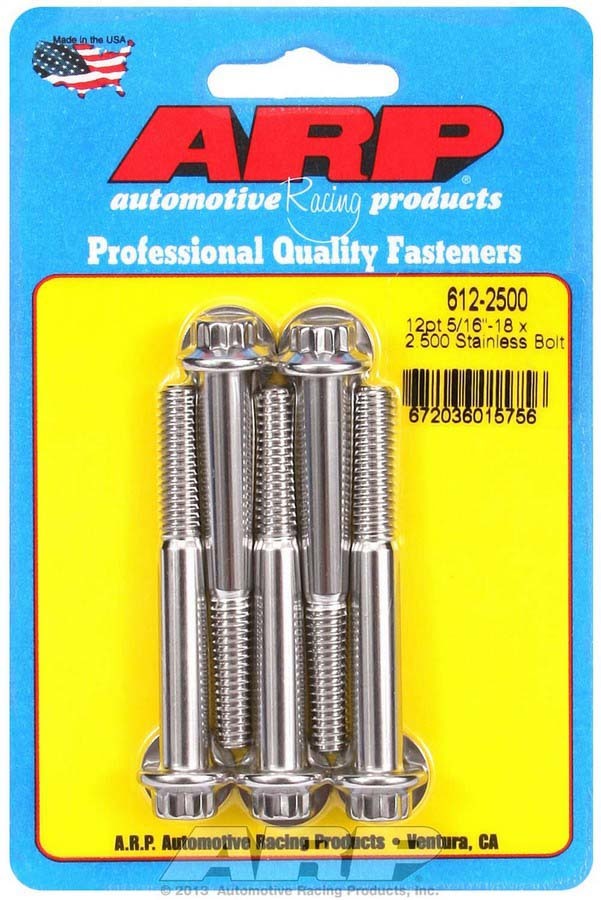 [ARP612-2500] Arp - S/S Bolt Kit - 12pt. (5) 5/16-18 x 2.500