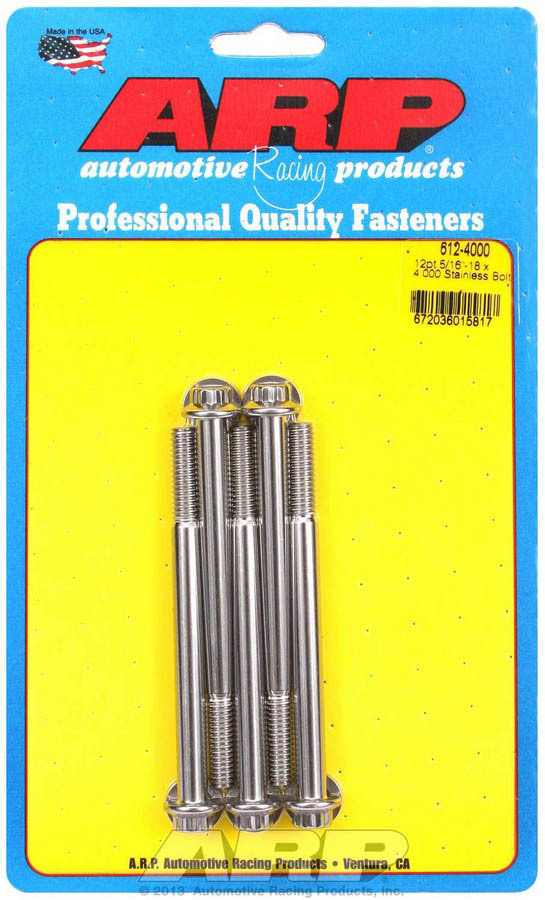 [ARP612-4000] ARP - S/S Bolt Kit - 12pt. (5) 5/16-18 x 4.000