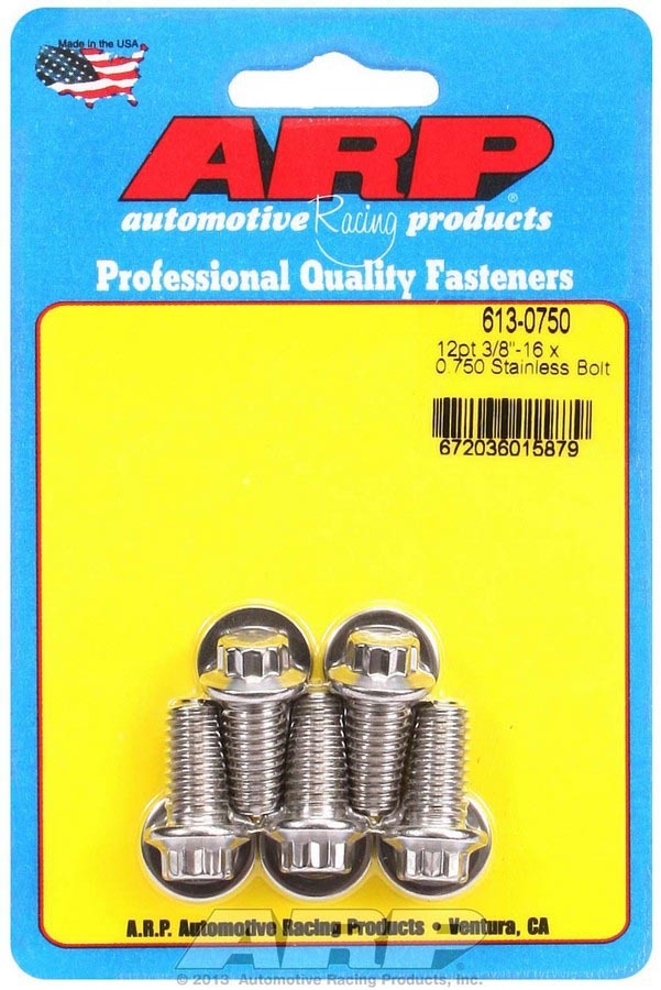 [ARP613-0750] ARP - S/S Bolt Kit - 12pt. (5) 3/8-16 x .750