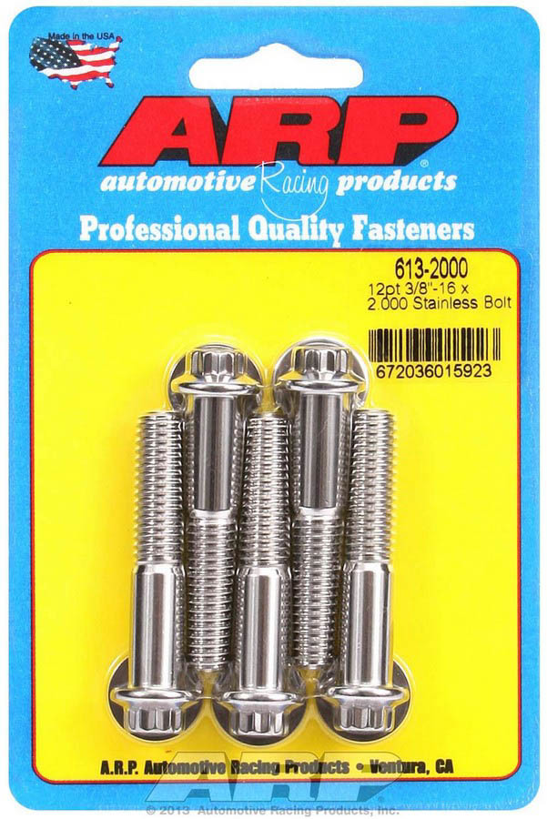 [ARP613-2000] ARP - S/S Bolt Kit - 12pt. (5) 3/8-16 x 2.000