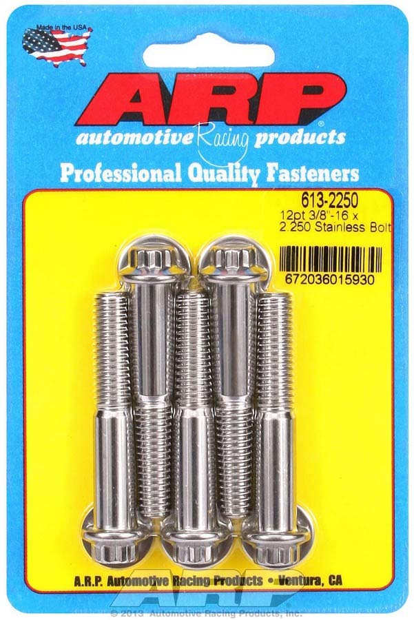 [ARP613-2250] Arp - S/S Bolt Kit - 12pt. (5) 3/8-16 X 2.250