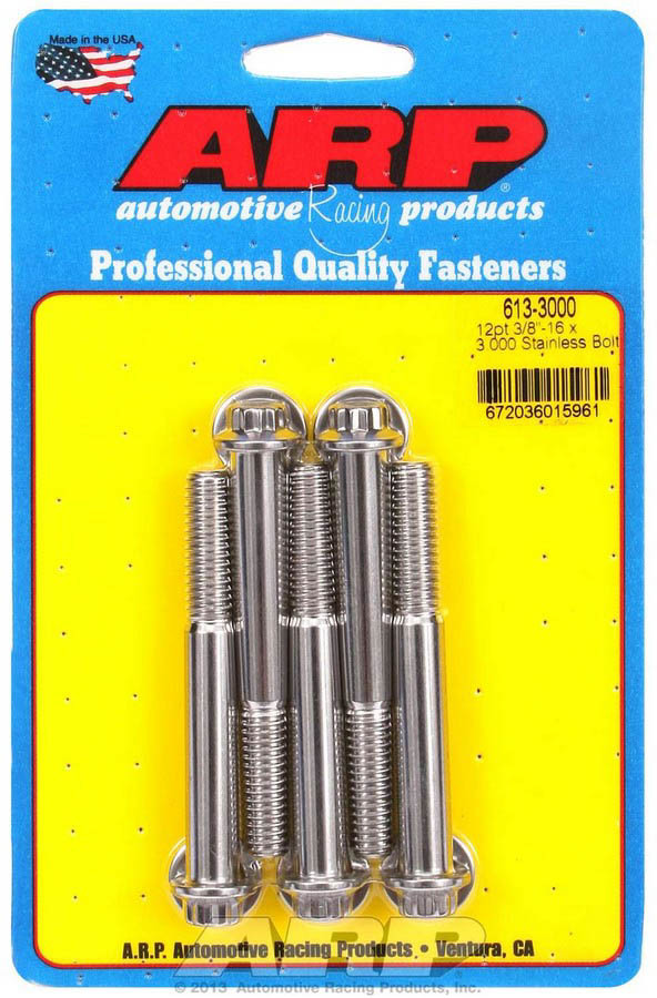 [ARP613-3000] ARP - S/S Bolt Kit - 12pt. (5) 3/8-16 x 3.000