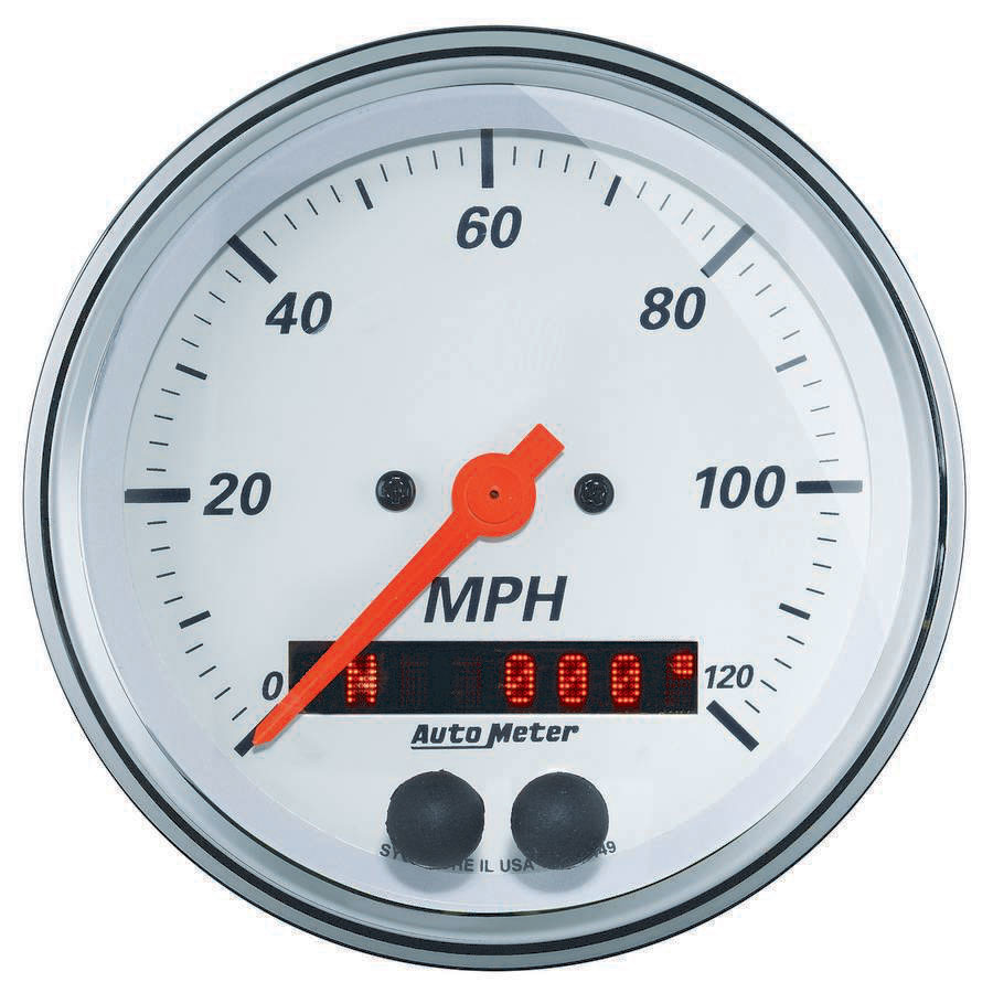 [ATM1349] Autometer - 3-3/8 Speedometer 120Mph Gps Arctic White Series