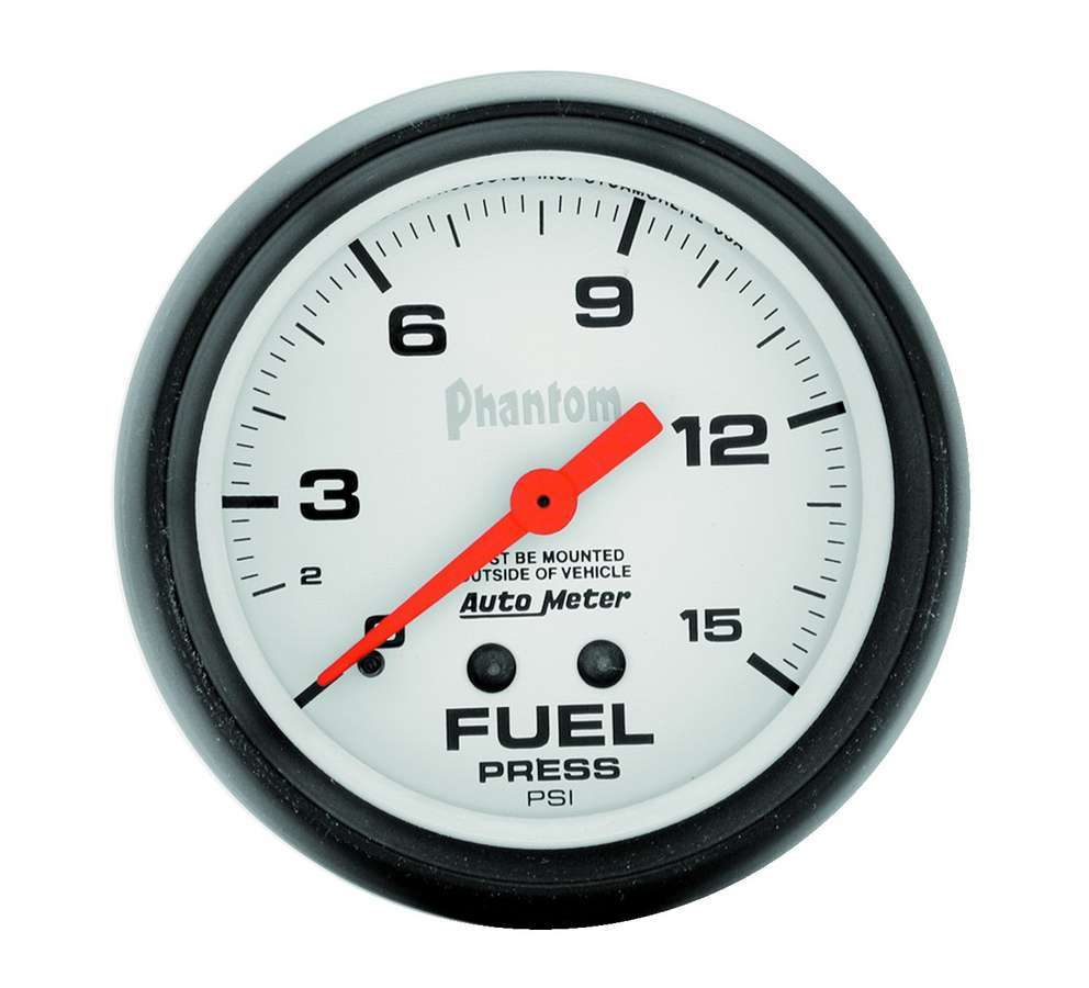Autometer - 2-5/8in Phantom Fuel Press. Gauge 0-15psi
