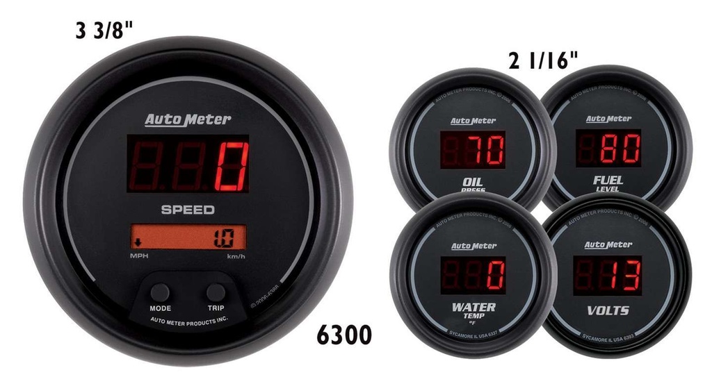 Autometer - Digital 5-Gauge Kit - Sport Comp