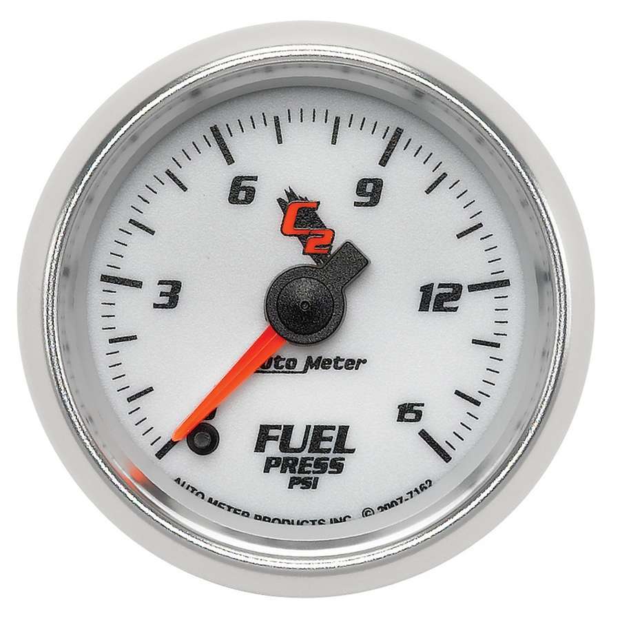 Autometer - 2-1/16 C2/S Fuel Press. Gauge 0-15psi