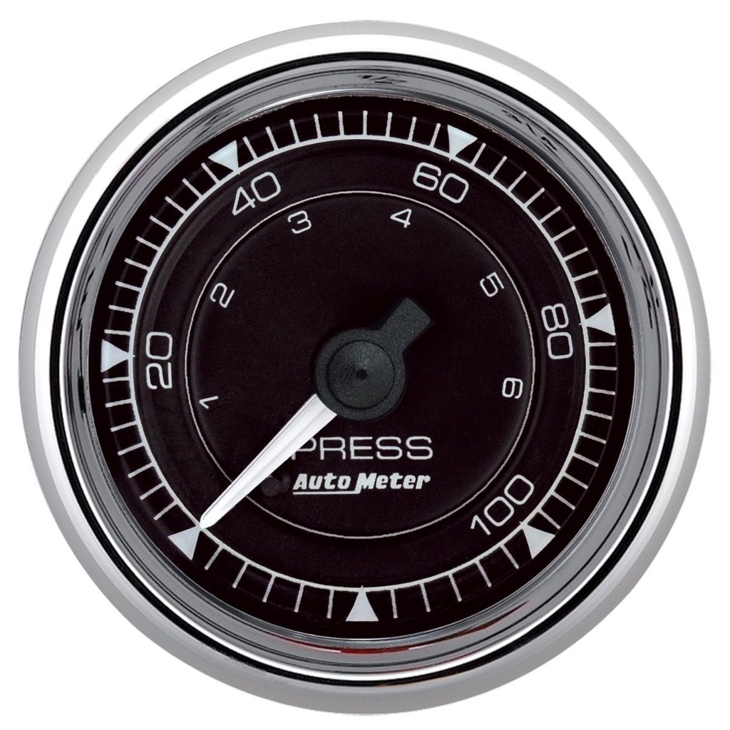 Autometer - 2/16 Chrono Chrome Gauge Pressure 0-100PSI