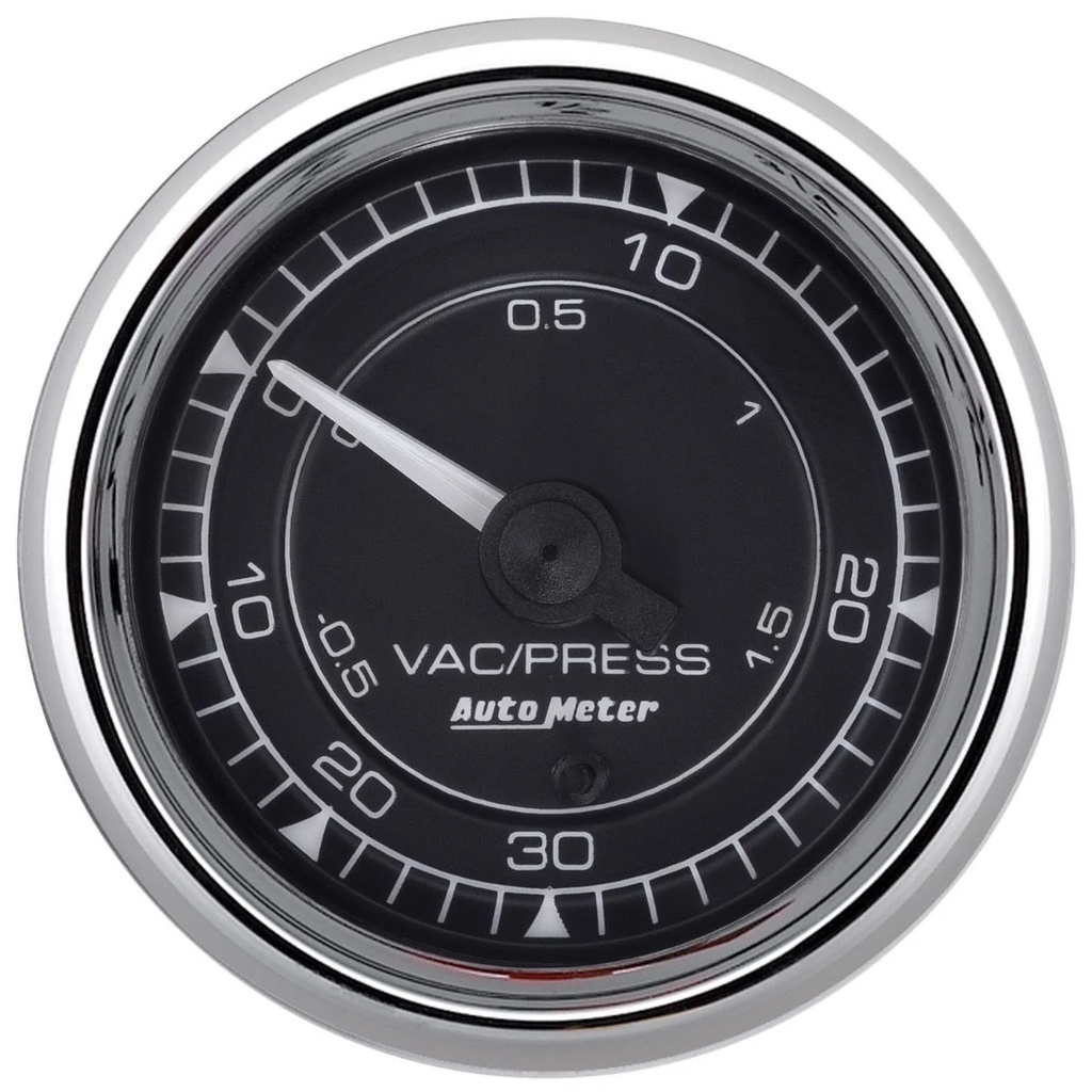 Autometer - 2/16 Chrono Chrome Gauge Vac/Boost 30HG/30PSI