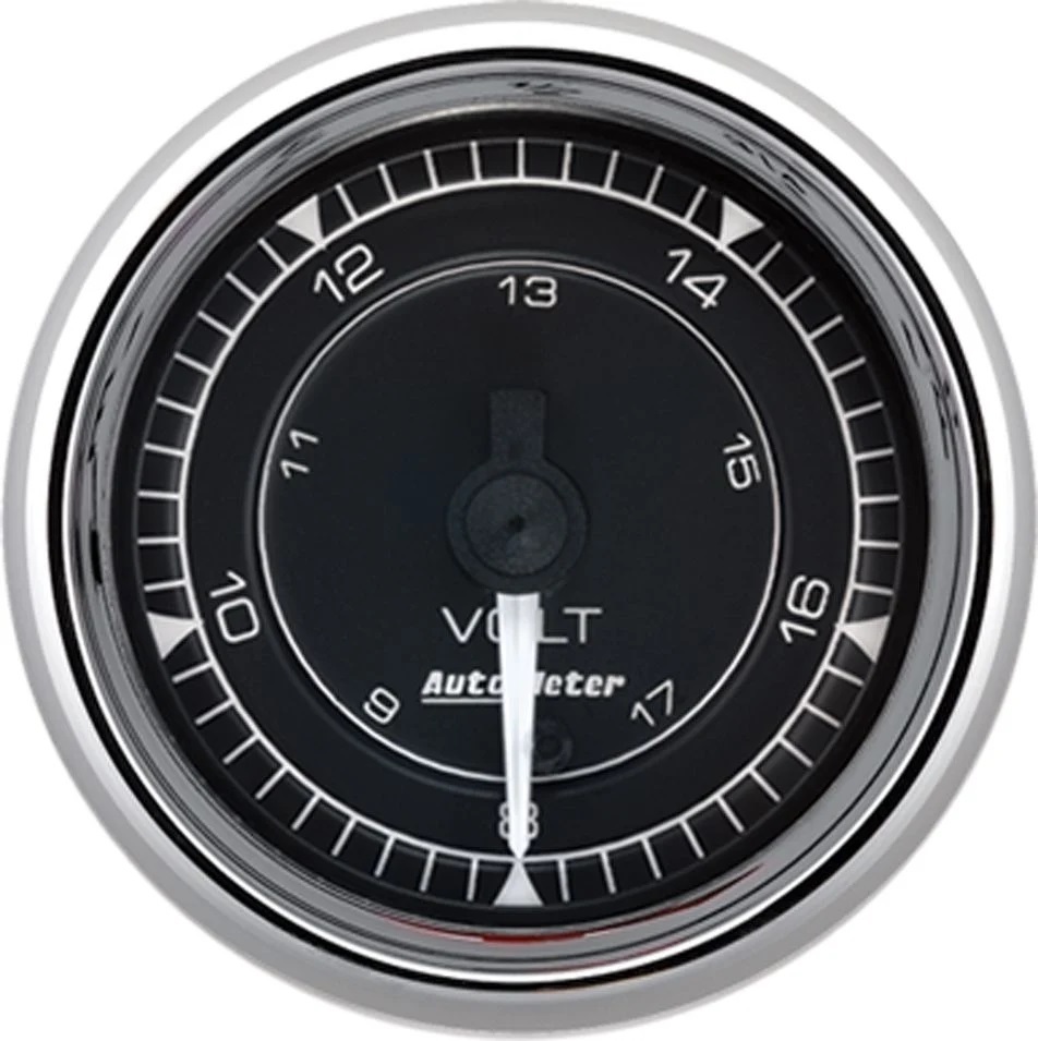 Autometer - 2/16 Chrono Chrome Gauge Voltmeter 18-Volt