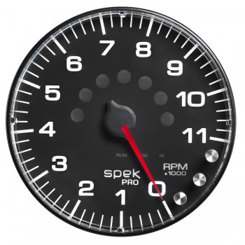 Autometer - Spek-Pro 5in Tach W/ Shift Light & Peak Mem.